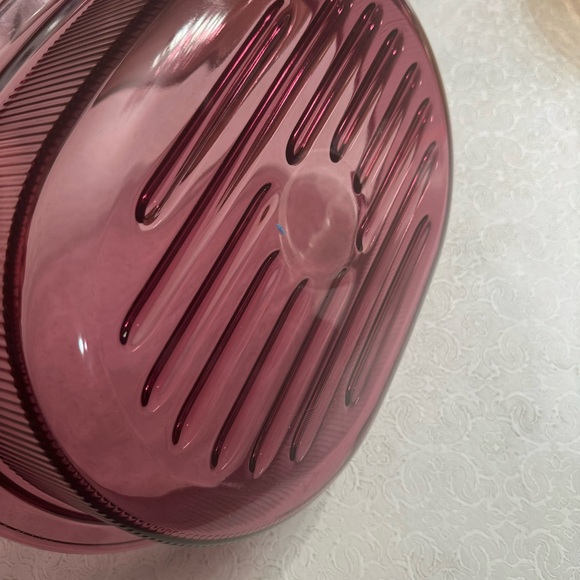 Corningware Visions Cranberry 4 qt Oval Ribbed Roasting Dish with Lid V-34-C - Picture 7 of 10